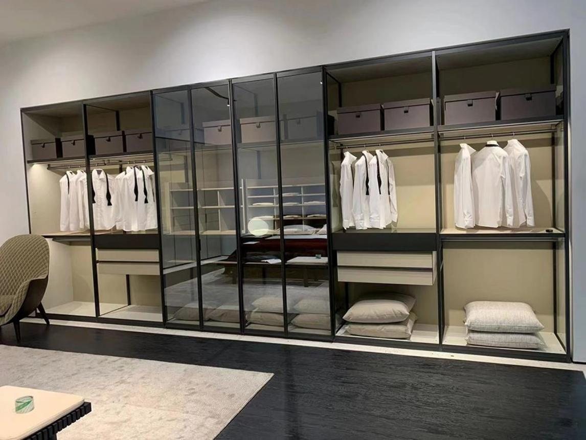 Smoked glass wardrobes